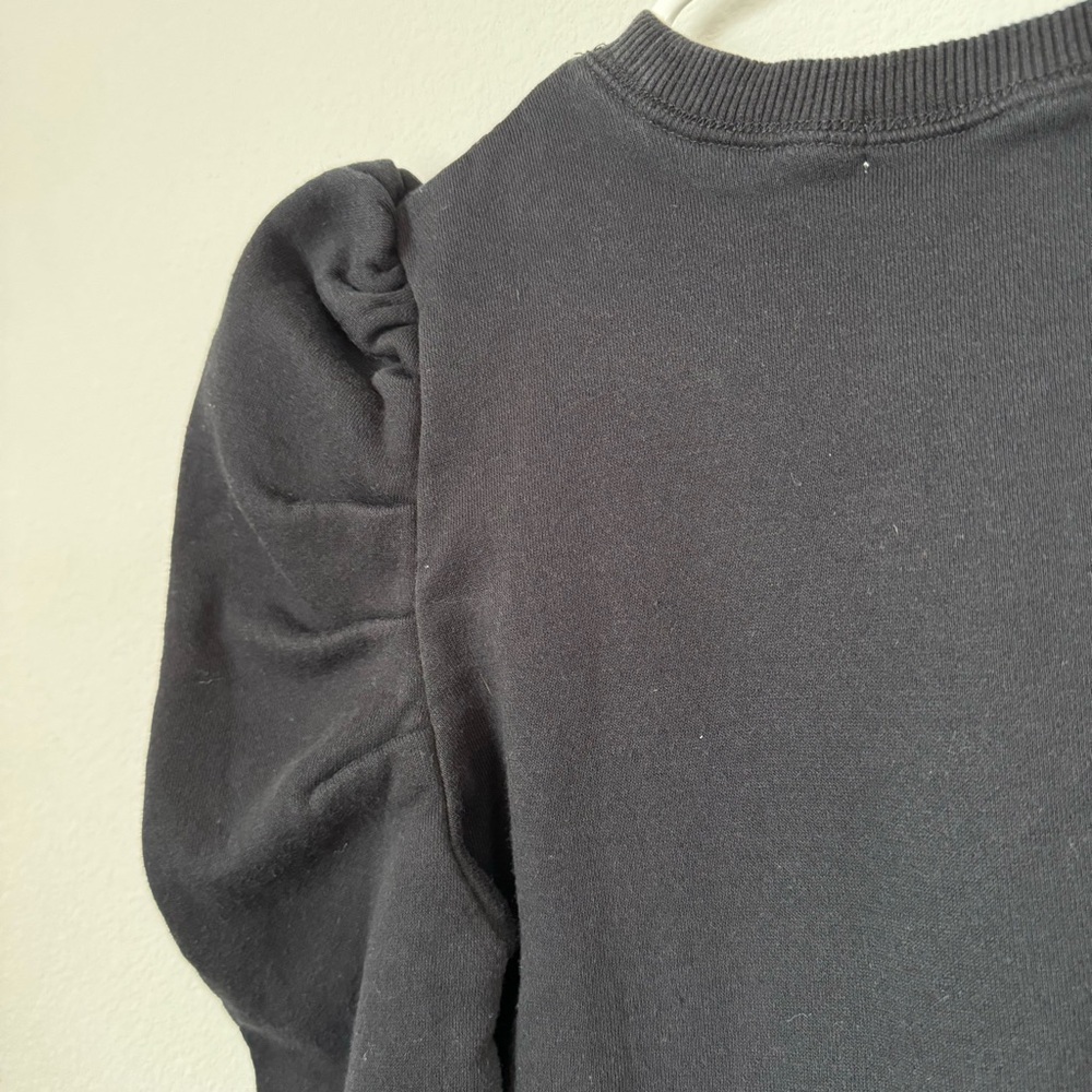 Rebecca Minkoff Black Janine Sweatshirt Size XS Crew Neck Ruffle Feminine Fall - Picture 12 of 16